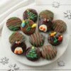 Holiday 12 Belgian Chocolate Nibblers® Bite-Sized Cookies -MRS. FIELDS Sales Store 21WCCC012 Dozen Holiday DippedNibblers