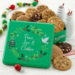 Peace, Love, & Cookies 12 Original Cookie Sampler Tin