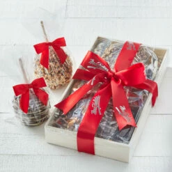 Belgian Chocolates & Caramel Combo With 2 Caramel Apples -MRS. FIELDS Sales Store BelgianChocolates CarmelApplesCombo2