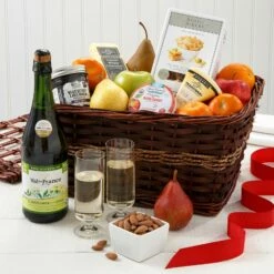 Deluxe Organic Fruit & Treats Gift Basket